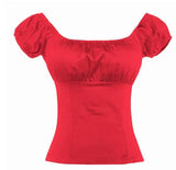 Short Sleeve Retro Vintage Women Blouse Strawberry Printed Sexy Slash Neck Cotton Office Chic 2022 Shirts for