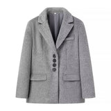 Women's Clothing 2025 Spring New Fashion Free Single Row Buckle Long Hair Suit