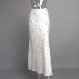 Satin Floral Midi Skirt- Outfit
