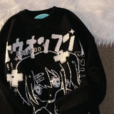 new Japanese anime two-dimensional girl Sweaters women's retro loose long-sleeved Pullover couple casual all-match
