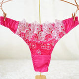 Japanese Women Panties Heavy Embroidery Floral Thongs Tanga Underwear Sexy Lingerie Seamless and G