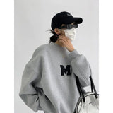 Streetwear Letter Print Sweatshirt Women Y2K Plus Fleece Thick Oversized Pullovers Bf Harajuku Korean Loose Casual