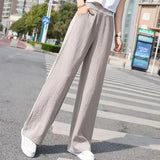 Cotton Linen Oversize Streetwear Women Wide Leg Pants Summer Elastic High Waist Y2k Trousers Loose Harajuku Casual