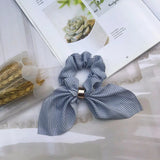 Vintage Striped Bow plaid Scrunchie For Girls Ponytail Holder Elastic Hair Bands ties Rubber Headwear Hair