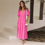 Summer Advanced Sense Vacation Style Deep V Puff