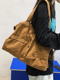 Vintage Wash Large Shoulder Bag- Outfit
