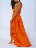 Women's Fashion New Beach Holiday Tie Rope Solid Dress Hood