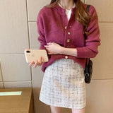 Cardigan Sweater Top Red White Knitted Sweater Coat Autumn Winter Good Quality Female Tops Cardigans Sweaters