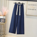 Winter Knitted Two Piece Set Women Casual Pullover Long Sleeve Knitting Sweater And Wide Leg Pants Sets For Women