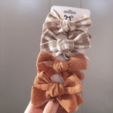 Pcs/set Cotton Linen Plaid Bowknot Hair Clips For Cute Girls Floral Handmade Hairpins Barrettes Headwear Kids Hair