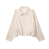 Women's 2025 New Bat Sleeve Loose-Fitting Velvet Bomber Jacket