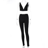 Women Tracksuit Sleeveless Vest Skinny Yoga Leggings Matching Jogger Set Solid Sporty Set 2022 Summer Workout