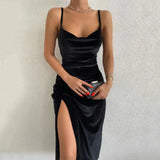Women 2022 Spaghetti Strap Velvet Party Dresses High Waist Backless V-neck Bodycon Package Hip Evening Prom Dress Red