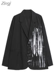 New Autumn Tie Dye Gradient Graffiti Trendy Fashion Harajuku Suit Coats Long Sleeve Korean Loose Streetwear Coats