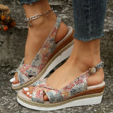 2025 New Sandals Large-Size Cross-Slope Sandals Women's