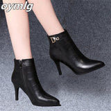 toe stiletto boots women's small heels medium heels high heels new autumn winter single boots fashion women's short