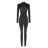 New Fashion Jumpsuits Women Sexy Leopard Long Sleeve Spring Clothes Bodycon Rompers