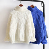 Women Pullovers Knitwear 2019 Winter Thick Casual Female Knitted Tops Pull Jumpers Oversized Woman Twist Warm