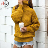 Women Oversized Sweater 2023 Loose Autumn Winter Turtleneck Elegant Knitted Warm Pullovers Fashion Solid Tops Knitwear