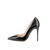 Black High Heels Shoes Woman Pumps 12cm Tacones Pointed Toe Stilettos Talon Femme Sexy Wedding Shoes QKOU003