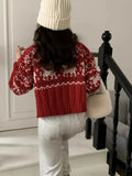 Buttoned Retro Printed Cardigan- Outfit