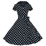 60s Formal Flare Swing Dress Hepburn Summer Women Polka Dot Vintage Cocktail Robe Rockabilly Retro Pinup Dresses With