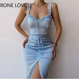 Women Elegant All Over Print with Disty Floral Sleeveless Shirring Edible Tree Fungus High Silt Sexy Crop Top Skirt