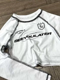 Style Short-Style Long-Sleeved T-Shirt Letter Printing Tight Body Thin Design Top Inside And Outside