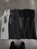 Spring New Trousers Heavy Knit Zipper Design Street Style Niche Fashion To Do The Same Thread Of Old Men And