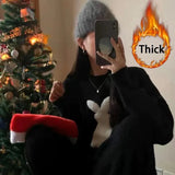 Y2K Sweet Sweater Women Kawaii Print Knitted Pullovers Christmas Vintage Red Knitwear Streetwear Korean Casual Jumpers