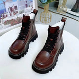 Winter New Thicksoled Boots British Trendy Shoes Tooling Boots Are Thin Locomotive Leather Boots Casual women