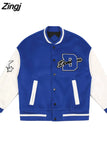 letter towel embroidered jackets coats women street hip-hop trend baseball uniform couple casual loose all-match