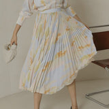 Autumn Tie Dye Long Sleeve Shirt Women Top And Blouse Printed Button Up High Low Designer Shirt Fall 2020