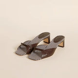 Coarse And Kitten And Muller A Word Bow Sandals French Way High Heel Exposed Cool Slippers