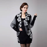 Sweaters Cardigans Cashmere Shawl for Women 2019 Autumn Winter Floral Tricotado Vintage Ladies Coats Knitwear