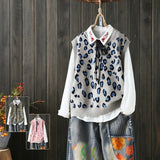 and autumn new style sleeveless round neck knitted vest women's pullover sweater temperament casual women's