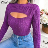 Women's sweater vintage Twist Knit Pullover Famale Clothing korean fashion Sweater Hollow Out Full Winter Tops 2022