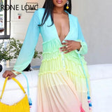 Women Chic Pleated Asymmetrical Deep V neck Sexy Party