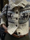 Buttoned Retro Printed Cardigan- Outfit