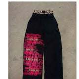 Popular Green Code Series Printed Young Single-Waisted Wide Leg Trousers
