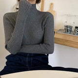 2021 chic Autumn winter Sweater Pullovers Women Long Sleeve casual turtleneck warm basic Sweater knit Jumpers
