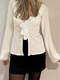 Slit Flared Sleeves Long Sleeve