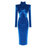 Women Dress 2022 New Fashion Velvet Long Sleeveless Clothes Celebrity Party Evening Vintage