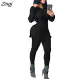 Tracksuit For Women Faith Letter Ribbed Knit Two Piece Set Casual 2 Pcs Outfits Long Sleeve Tshirts Pants Suit Matching