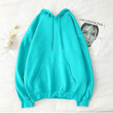Cotton Hoodies Women Fashion Solid Color Casual Hooded Sweatshirt Streetwear Loose Hip Hop Pullover Hoodie Couple