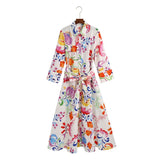Women's New Printed Long-Sleeved Collar Shirt