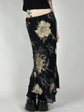 Floral Print Low Waist Maxi