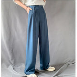 Summer Suit Pants Spring Office Lady New Autumn Candy Solid High Waist Female Straight Long