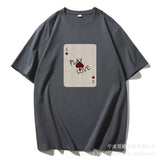 New Cotton Short-Sleeved Top Small Print Collar T-Shirt Loose Soft Ins Women's