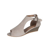 Size 43 Shoes Women Summer Fashion Fish Flat Wedge Women's Sandals Buckle Closed Toe Roman Women's Sandles Sandalias